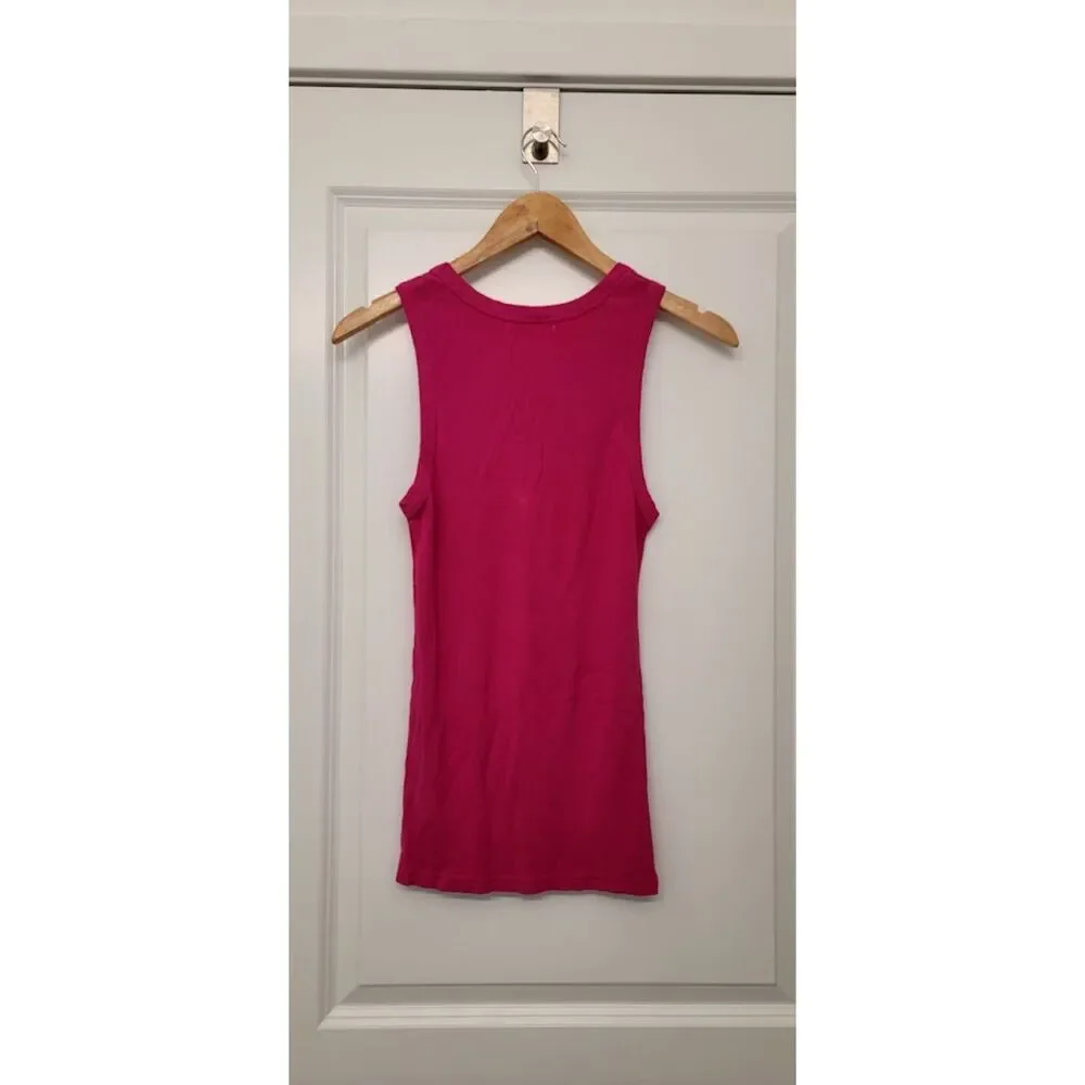 Patrick Church Pink 3D Velvet Face Ribbed Tank Top Gay Pride Circuit Queer Art M